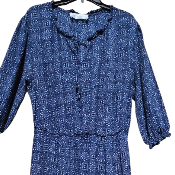 Walker & wade lbiza Mini dress Elegant Blue Patterned Long Sleeve - Picture 3 of 11